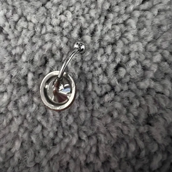 Pink Rhinestone Belly Button Ring - Picture 4 of 4